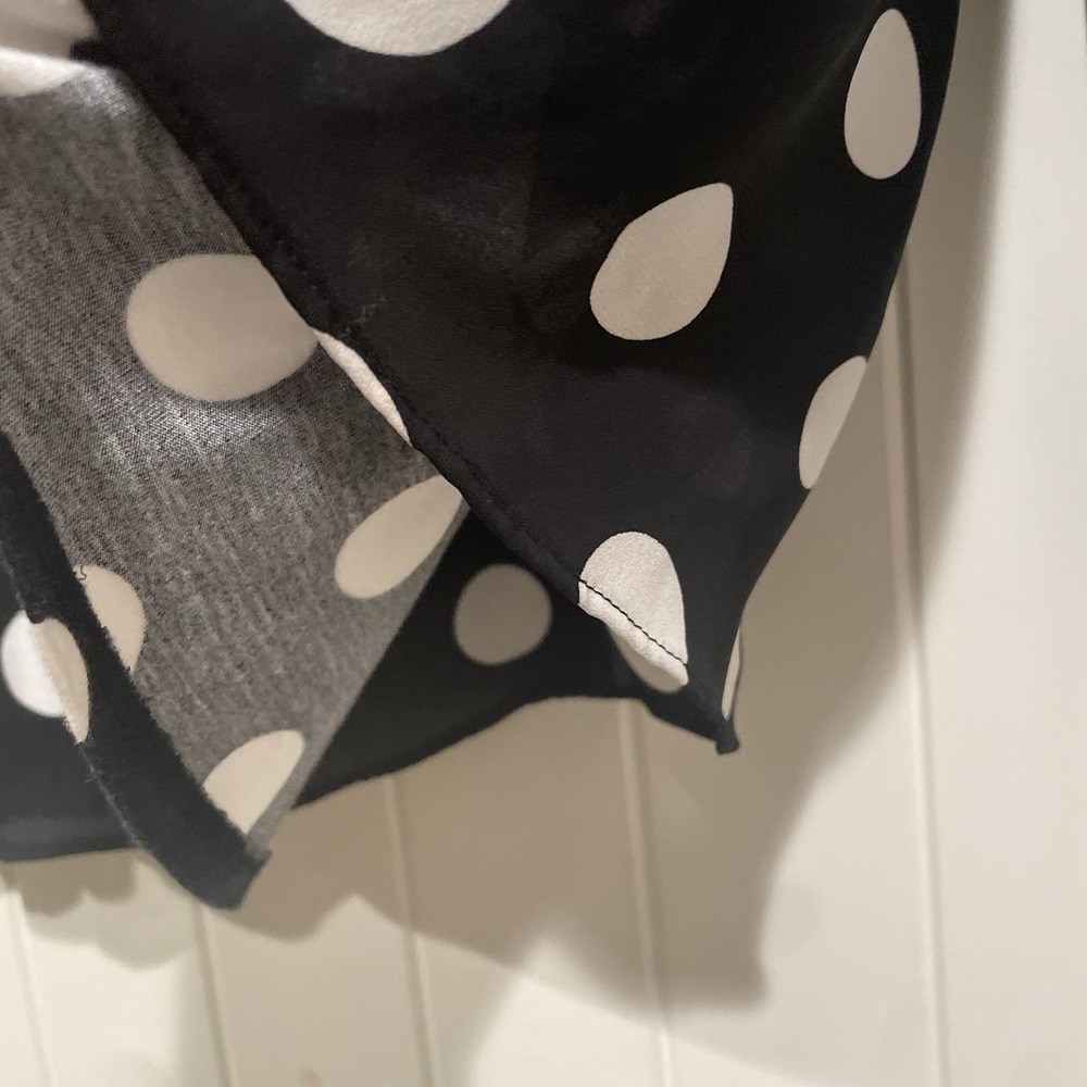 Loft Women's Black Polka Dot Long Sleeve Blouse Size Petite Large - Picture 7 of 7
